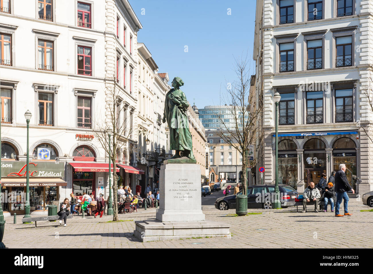 Die Statue von Königin Elisabeth im Zentrum von Brüssel Stockfoto