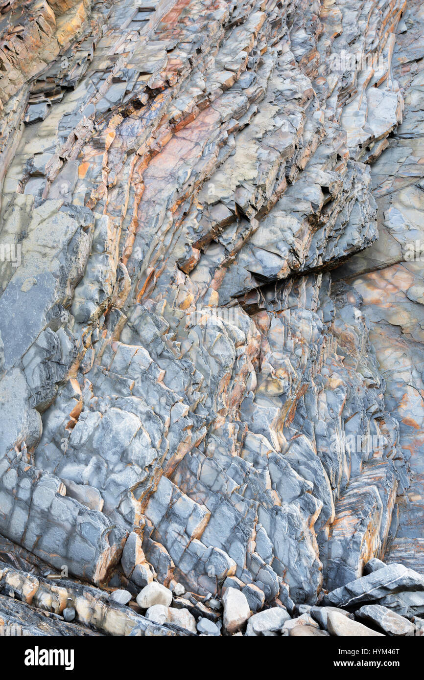 Rock Detail, Speke Mühle Mund, Devon Stockfoto