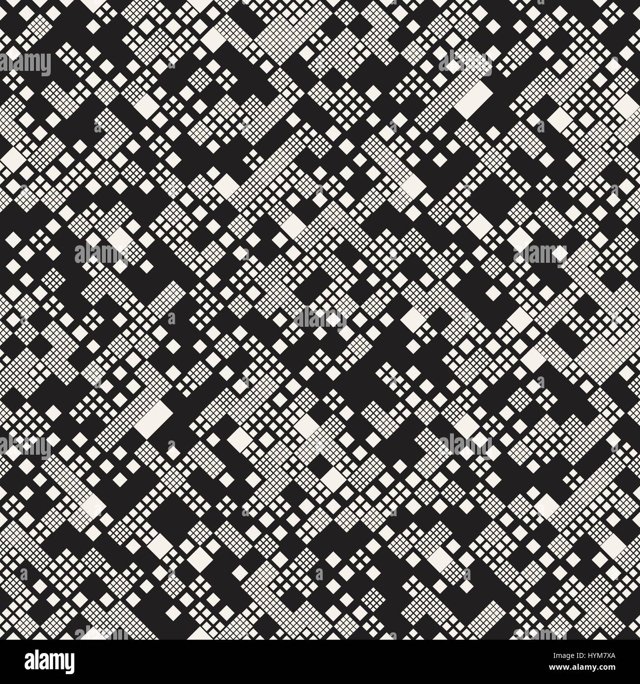 Endlosen abstrakten Hintergrund mit zufälliger Größe Quadrate. Vector Seamless Pattern. Stock Vektor