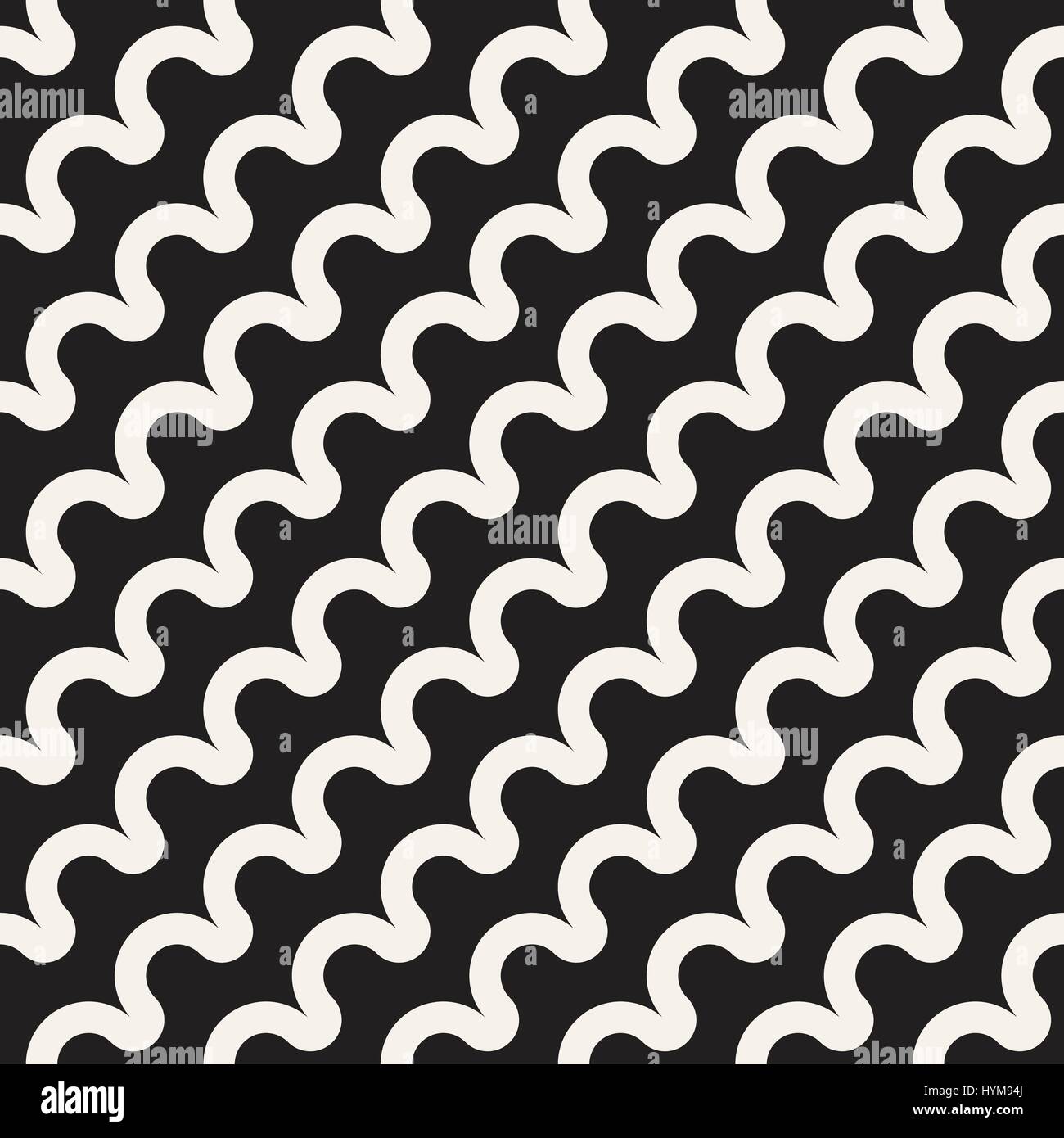 Nahtlose Wellenlinien Muster. Wiederholende Vektor Textur. Stilvolle Streifen Hintergrund. Zeitgenössische Grafik mit parallelen Wellen. Stock Vektor