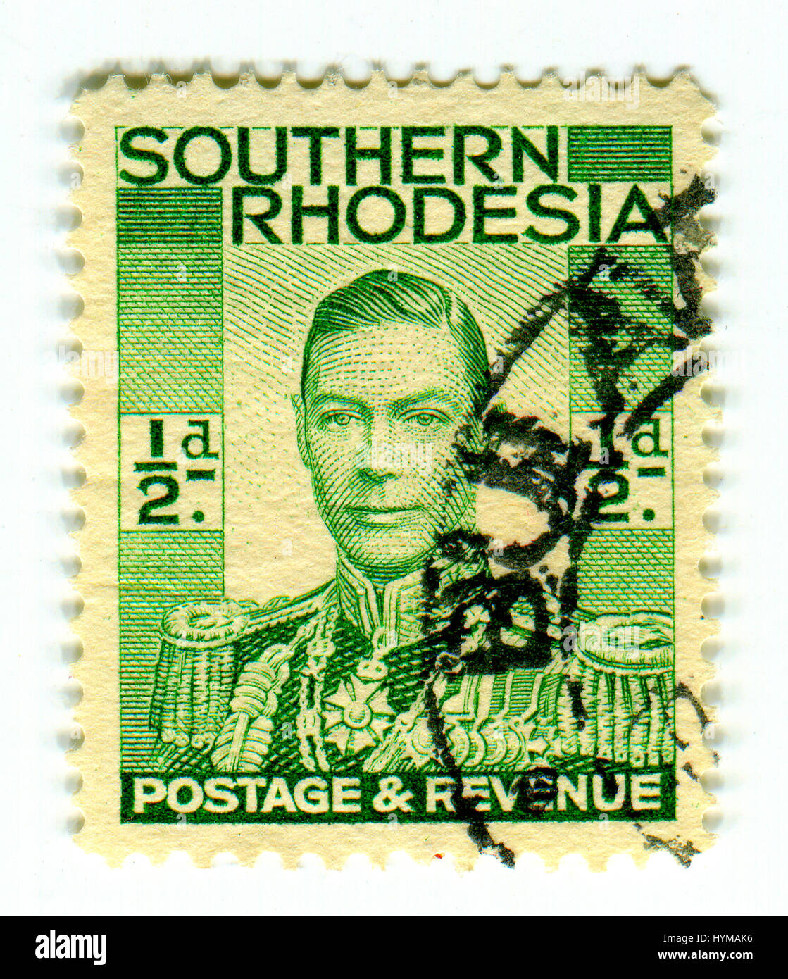 GOMEL, WEIßRUSSLAND, 4. APRIL 2017. Briefmarke gedruckt in Süd-Rhodesien zeigt Bild von The George VI (Albert Frederick Arthur George) war König von der Unite Stockfoto