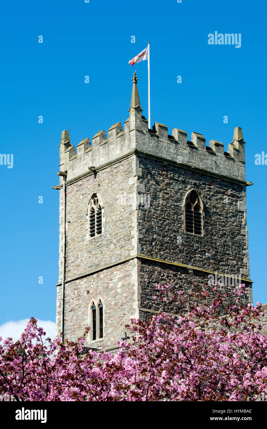 St.-Petri Kirche im Frühjahr, Schlosspark, Bristol, UK Stockfoto