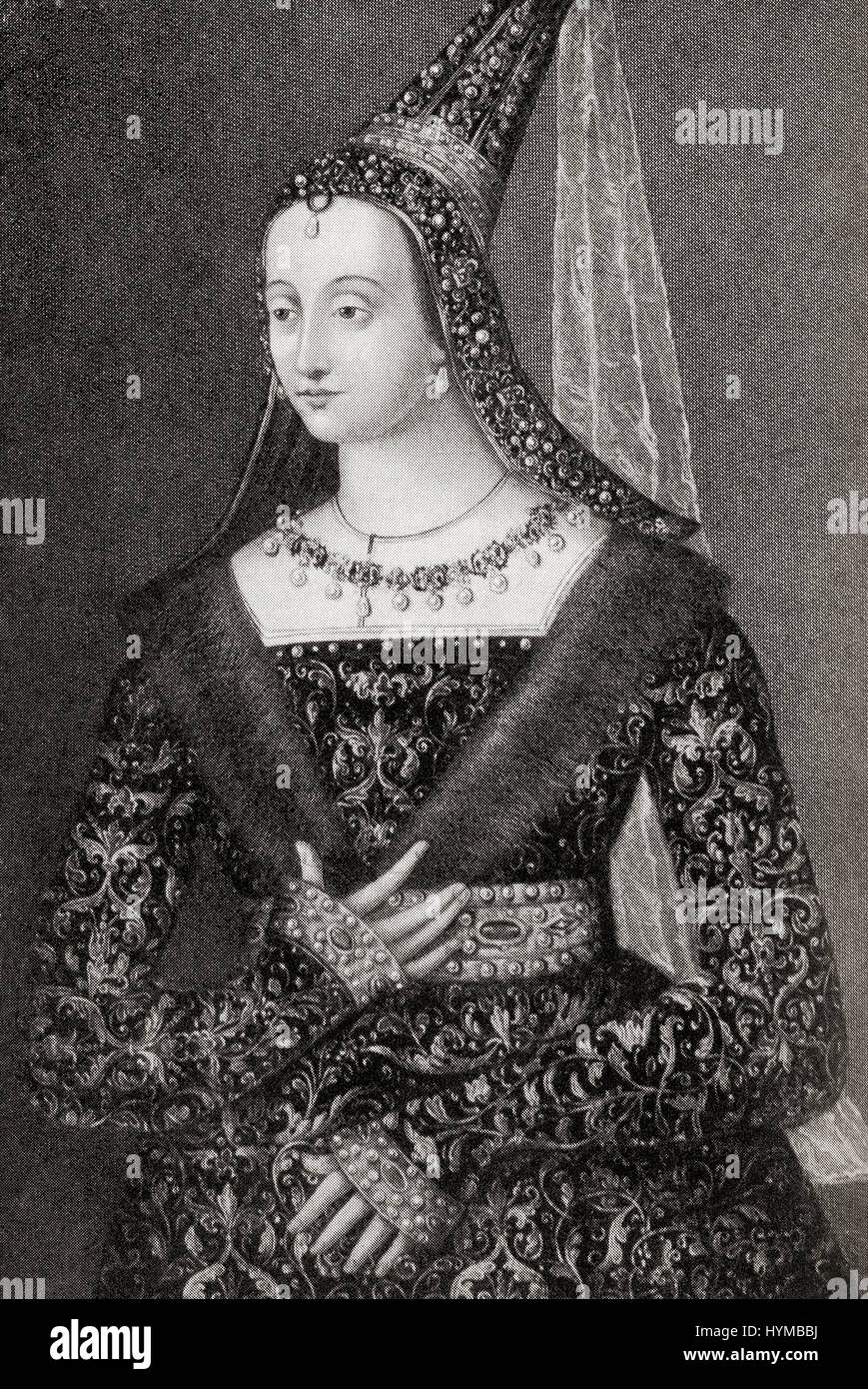 Margarete von Schottland, 1424 – 1445.  Prinzessin von Schottland und der Dauphine von Frankreich, die Tochter von König James i. von Schottland und Königin Joan Beaufort.  Hutchinson Geschichte der Nationen veröffentlichte 1915. Stockfoto