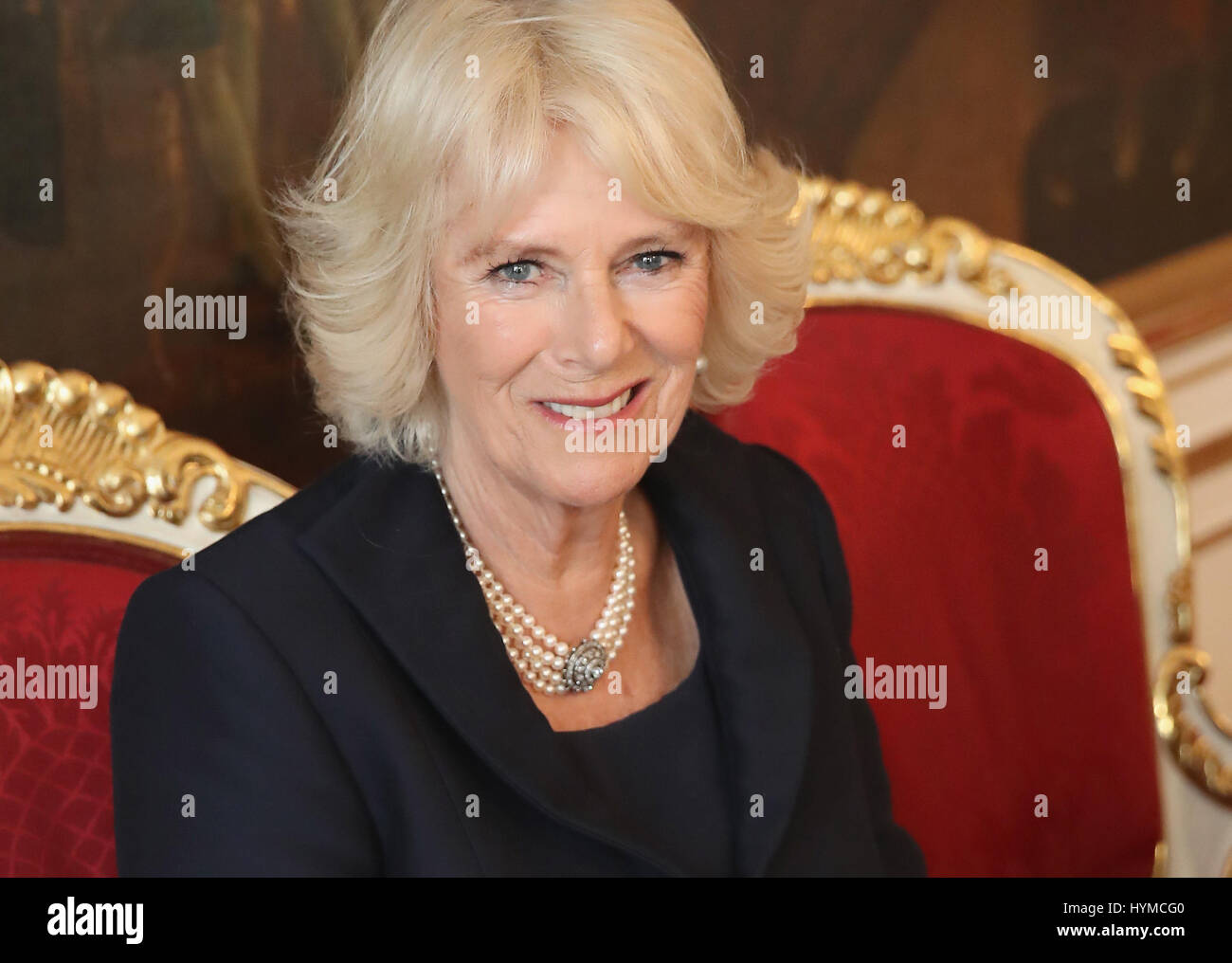 Die Herzogin von Cornwall bei einem Besuch in der Wiener Hofburg am achten Tag der Europatour. Stockfoto