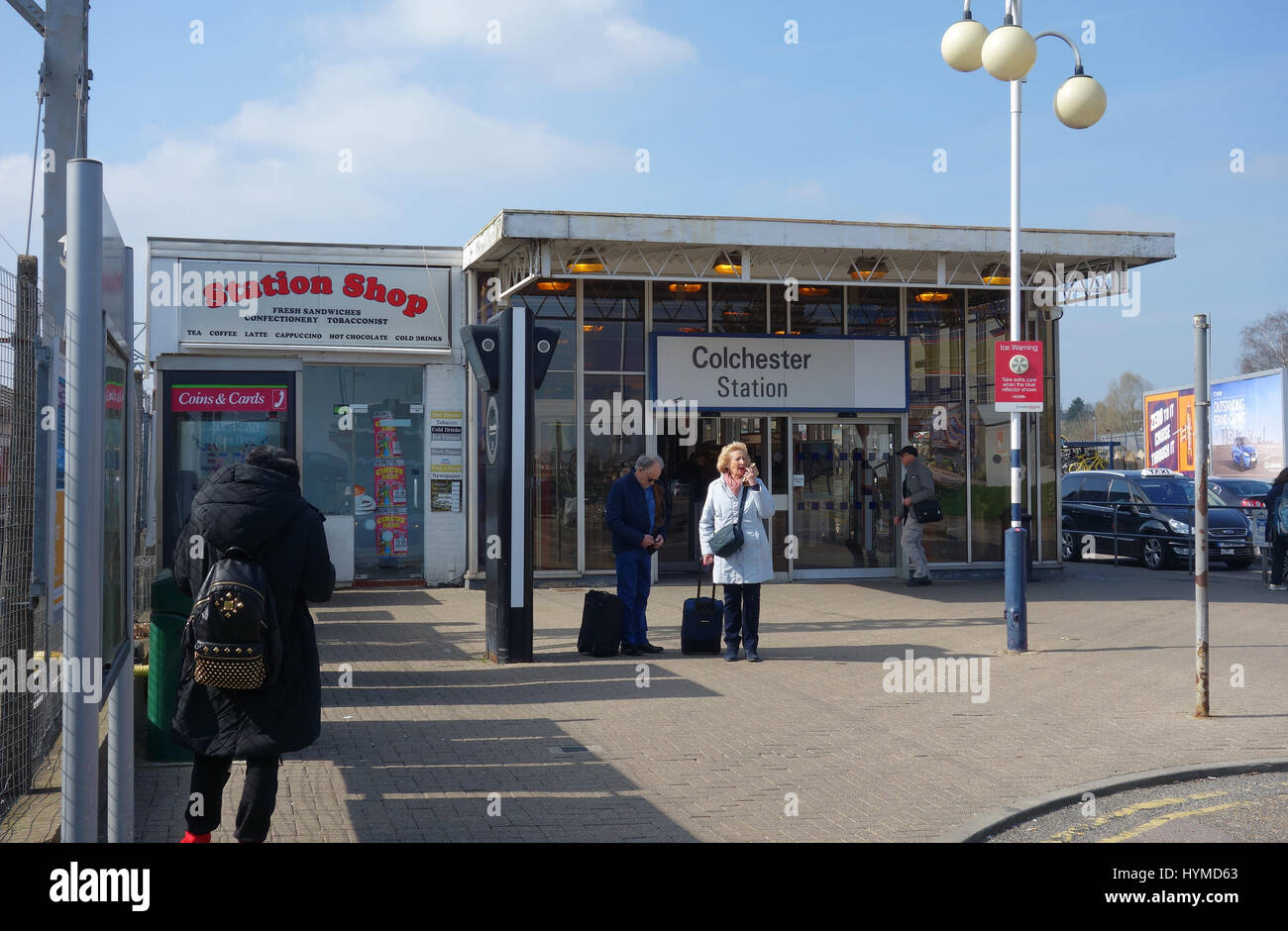 Zurück station Eingang oder Ausgang, Colchester North Station Stockfoto