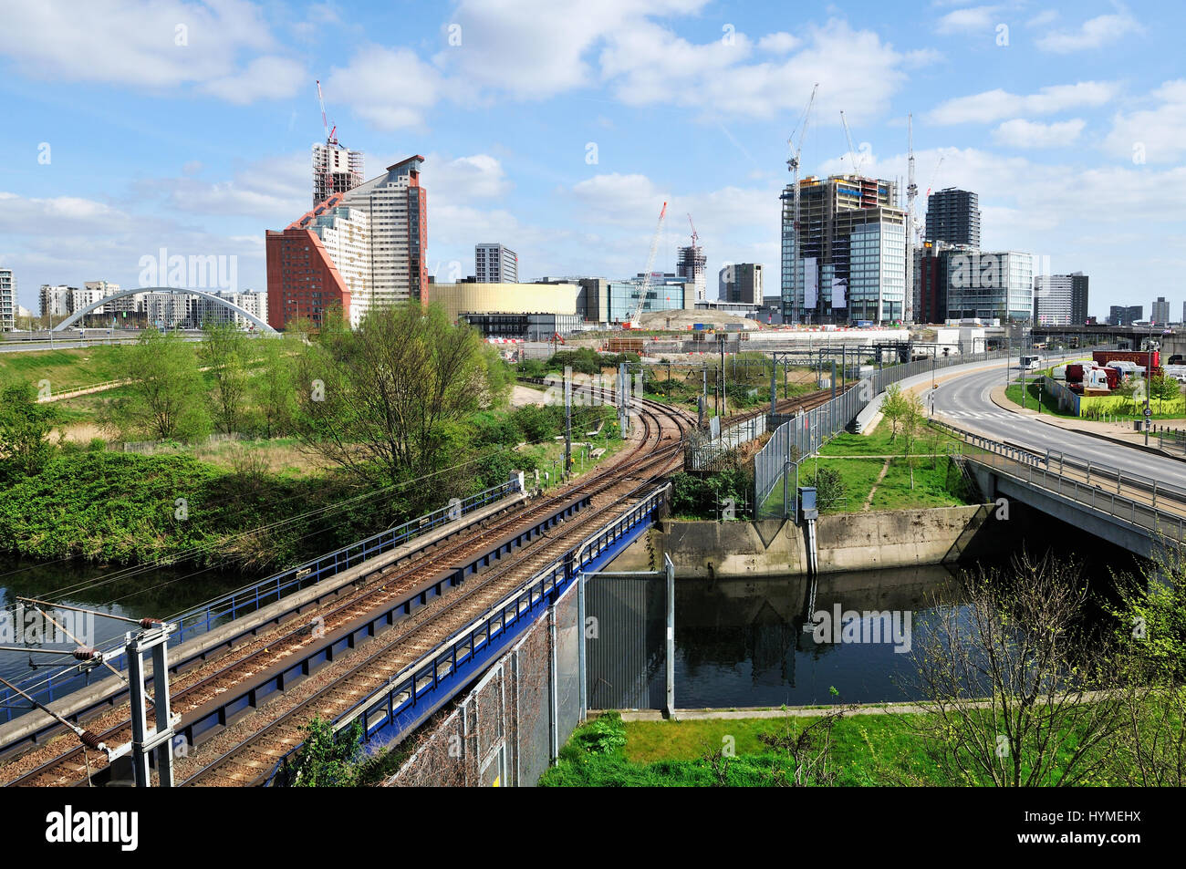 Stratford, East London UK, Blick nach Osten in Richtung Zentrum Stockfoto