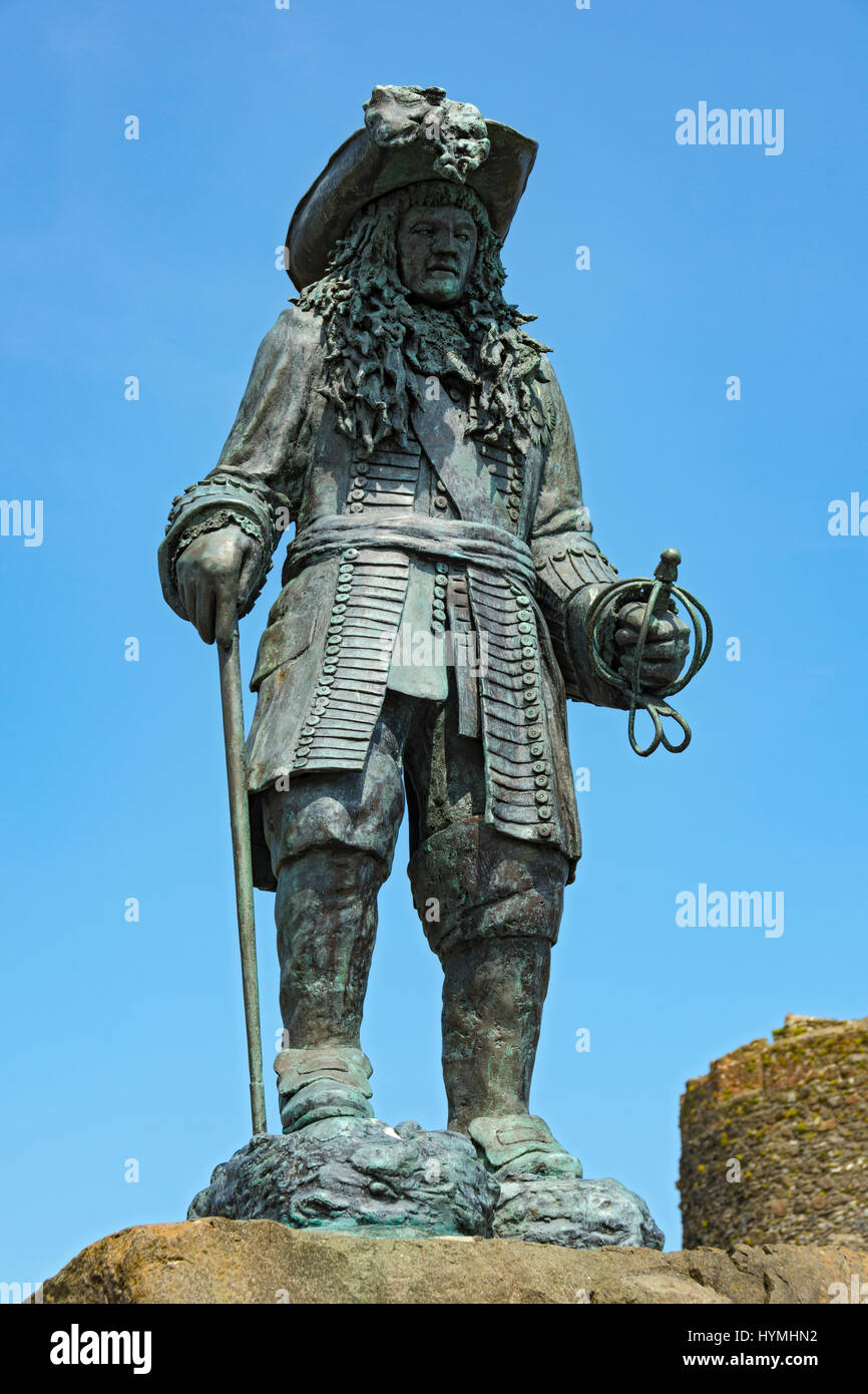 Statue von König Wilhelm von Orange, Carrickfergus, County Antrim, Nordirland, Vereinigtes Königreich Stockfoto