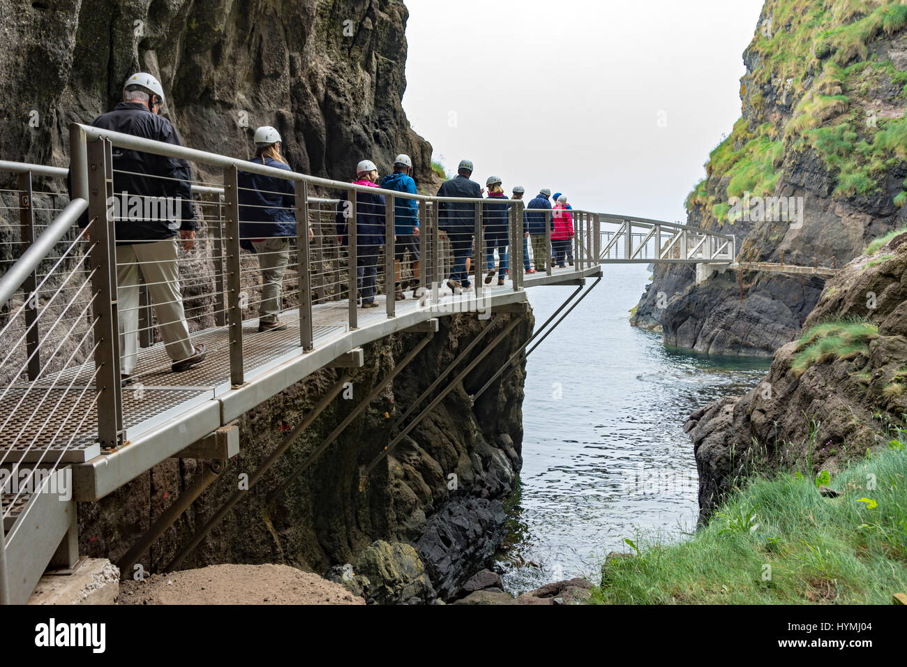 Gobbins Cliff Path, in der Nähe von Islandmagee, County Antrim, Nordirland, Vereinigtes Königreich Stockfoto