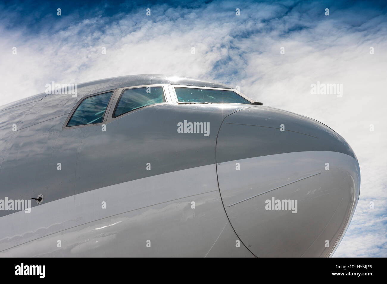 Nahaufnahme einer Boeing 777-300ER Nase Stockfoto
