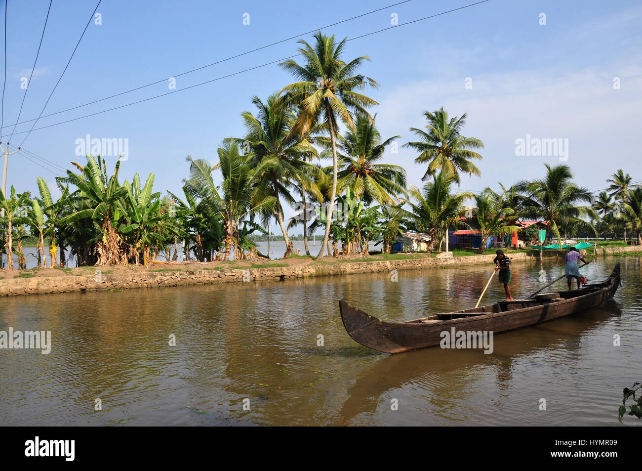 Kerala, Boot, Tagesablauf, Alleppey Backwaters. (Foto Copyright © by Saji Maramon) Stockfoto