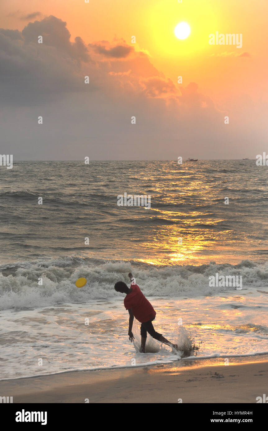 Sonnenuntergang, Sonnenuntergang, Alleppey, Kerala (Photo Copyright © by Saji Maramon) Stockfoto