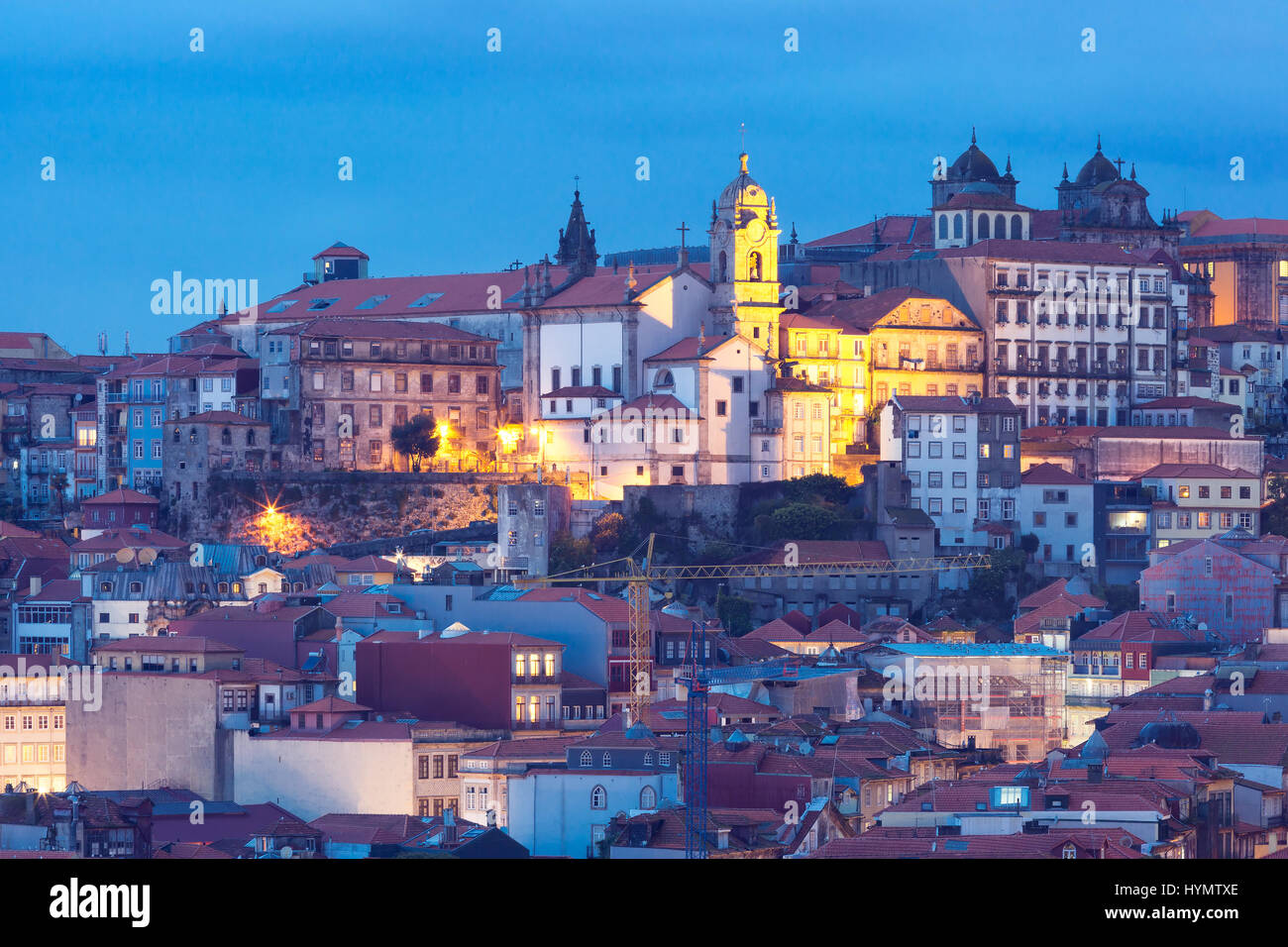Nacht Altstadt in Porto, Portugal. Stockfoto