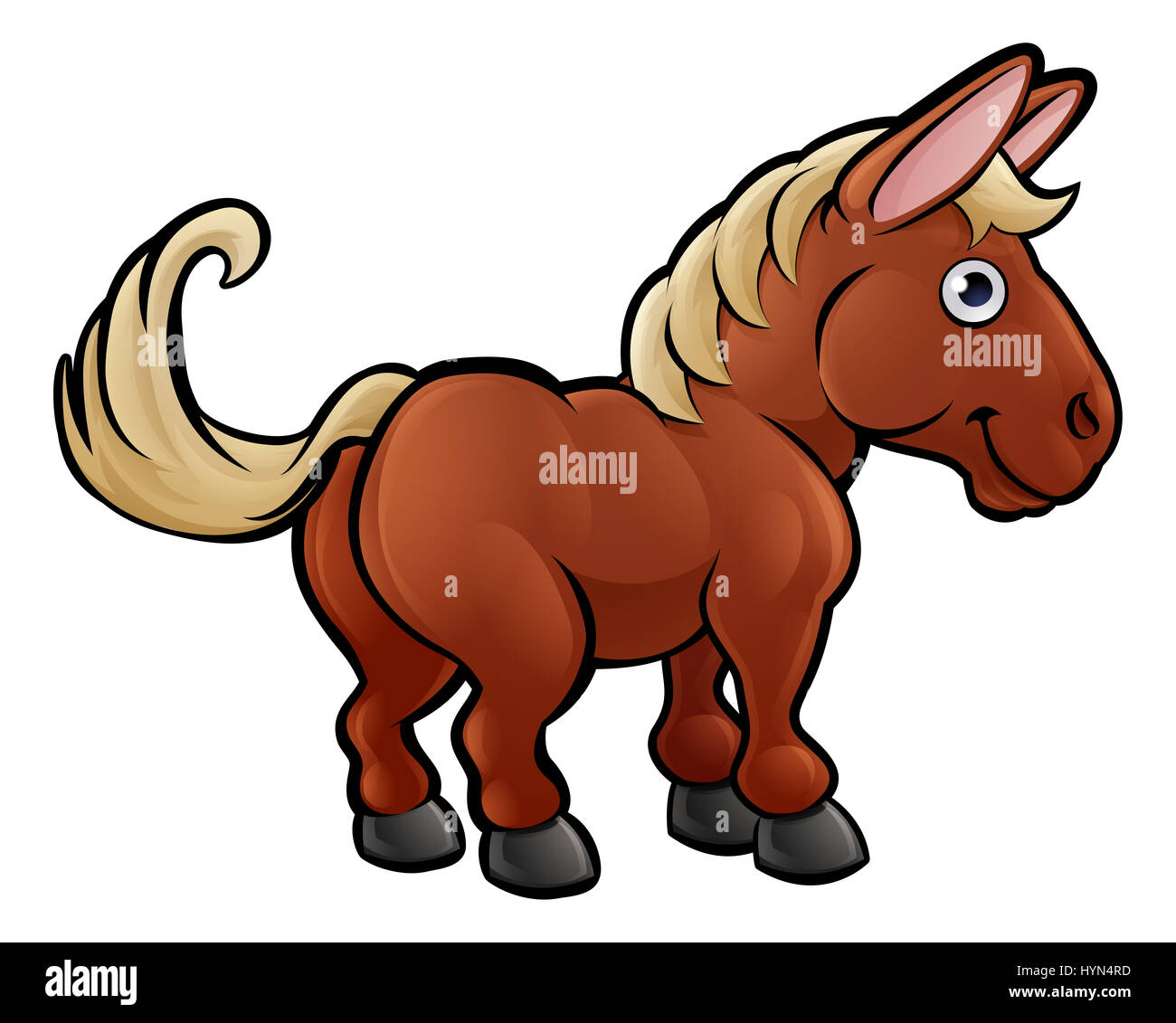 Eine Comicfigur Pferd Bauernhof Tiere Stockfoto