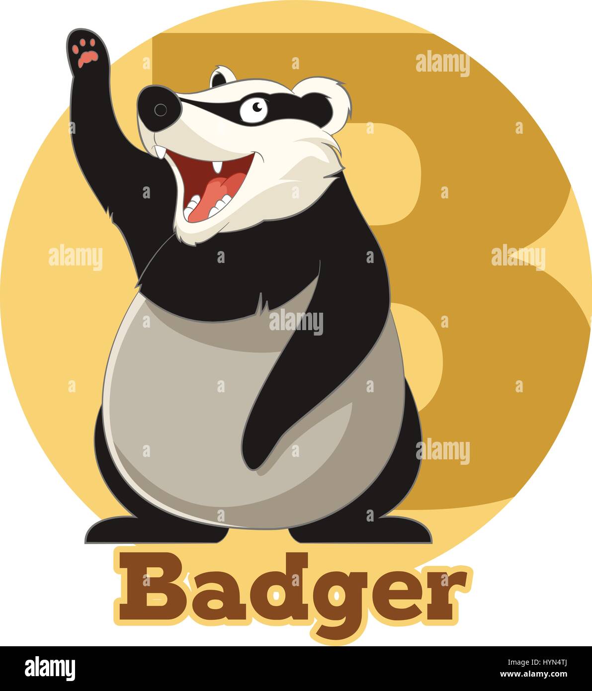 Vektor-Bild von der ABC-Cartoon-Dachs Stock Vektor