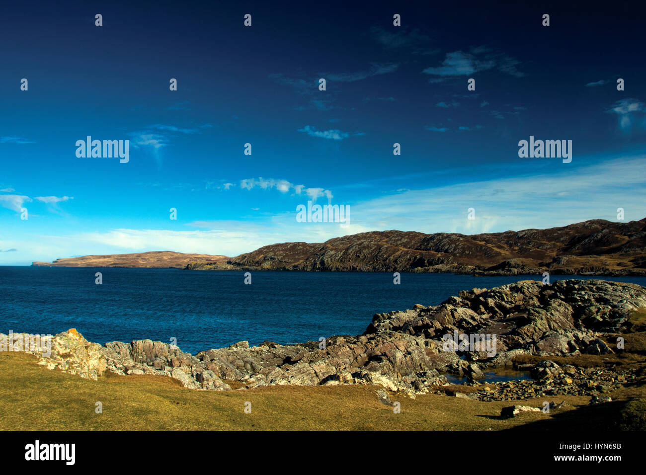 Scourie Bucht, auch von der Nordküste 500, Sutherland, Northwest Highlands Stockfoto