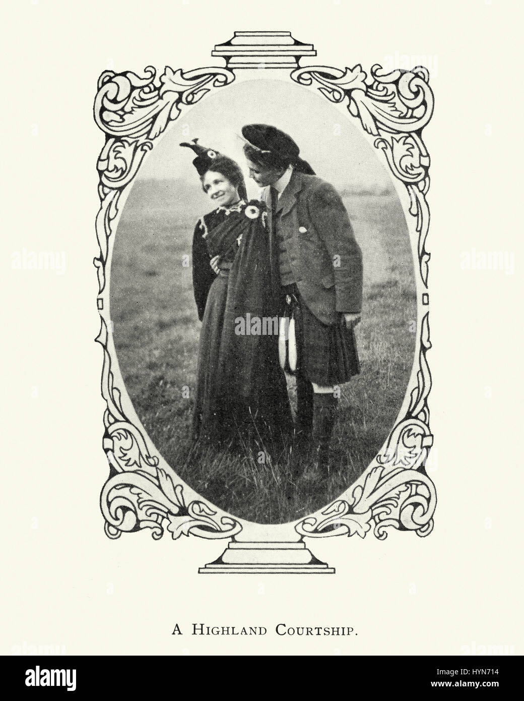 Vintage Foto von einem jungen schottischen Ehepaar c.1913 Stockfoto