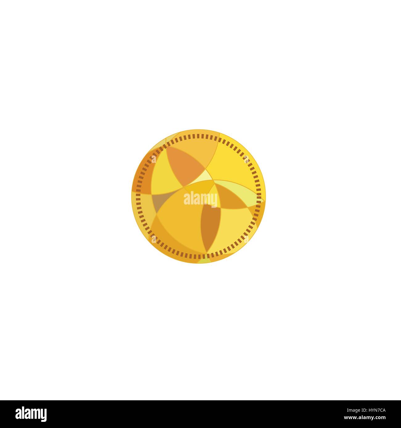 Logo gold Münze auf weißem Hintergrund Stock Vektor