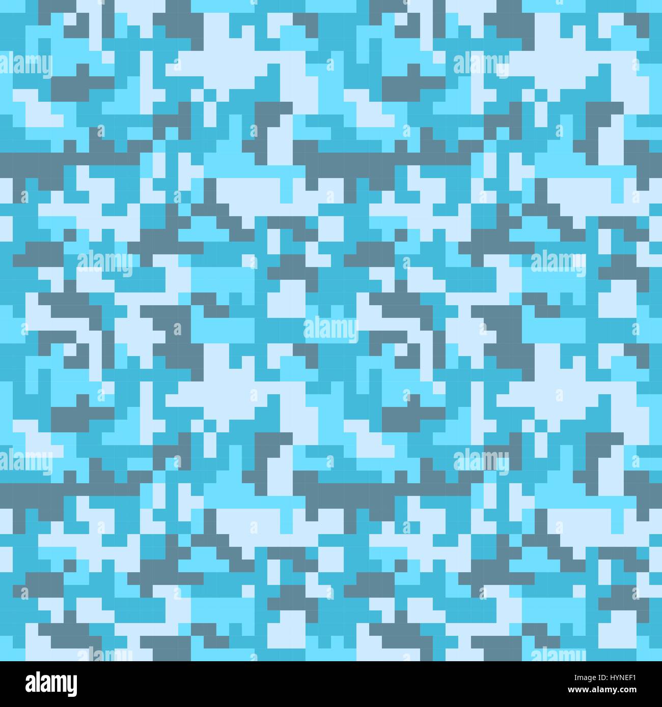 Pixel-Camo-nahtlose Muster. Fashion blau trendige Camouflage für Spieleindustrie Stock Vektor