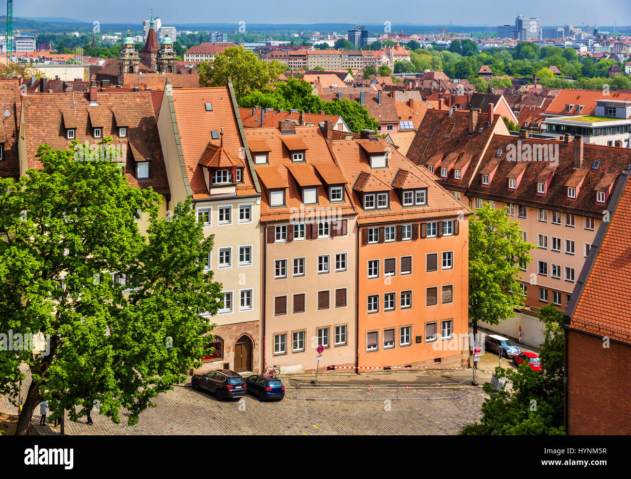 Ansicht von Nürnberg aus dem Schloss Stockfoto