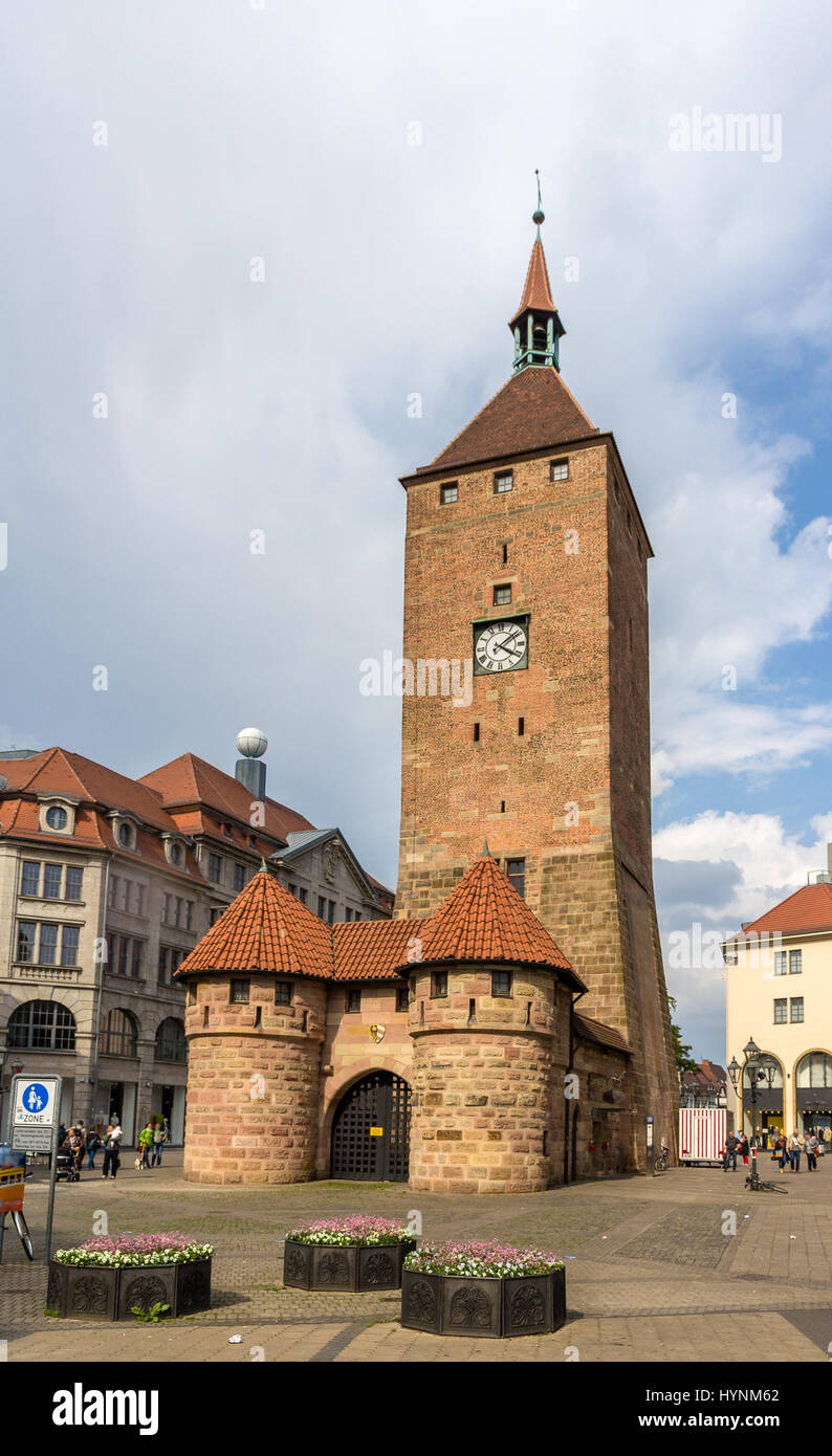 Weisser Turm in Nürnberg - Deutschland Stockfoto