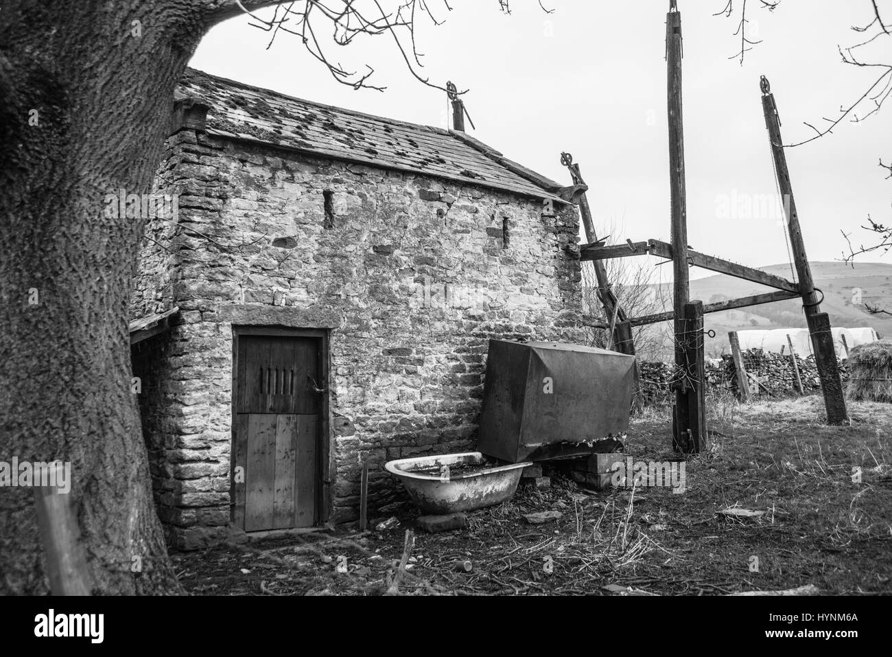 der alte Bauernhof im ländlichen Derbyshire Ray Boswell Stockfoto
