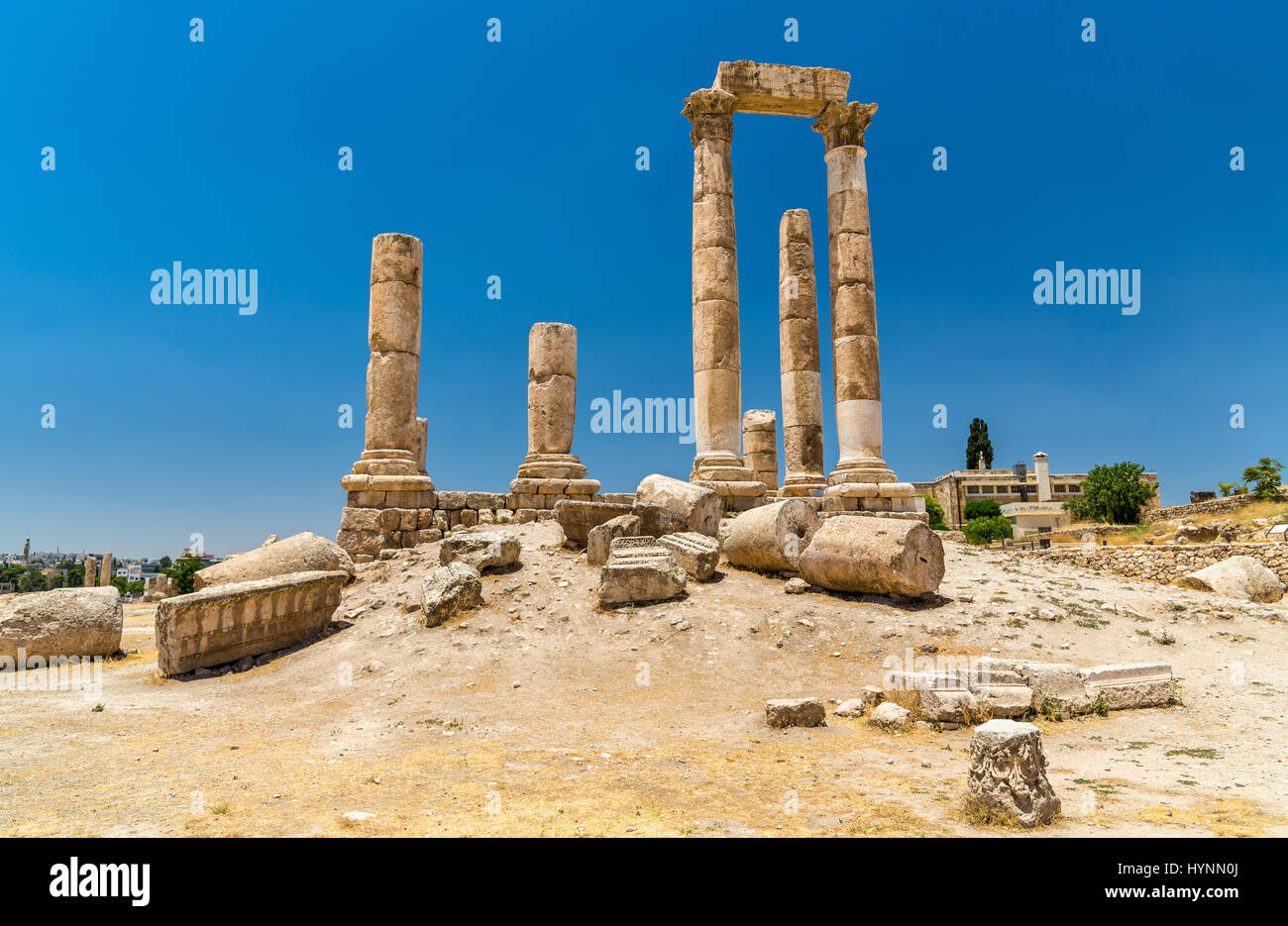 Tempel des Herkules der Amman Zitadelle, Jabal al-Qal'a - Jordan Stockfoto