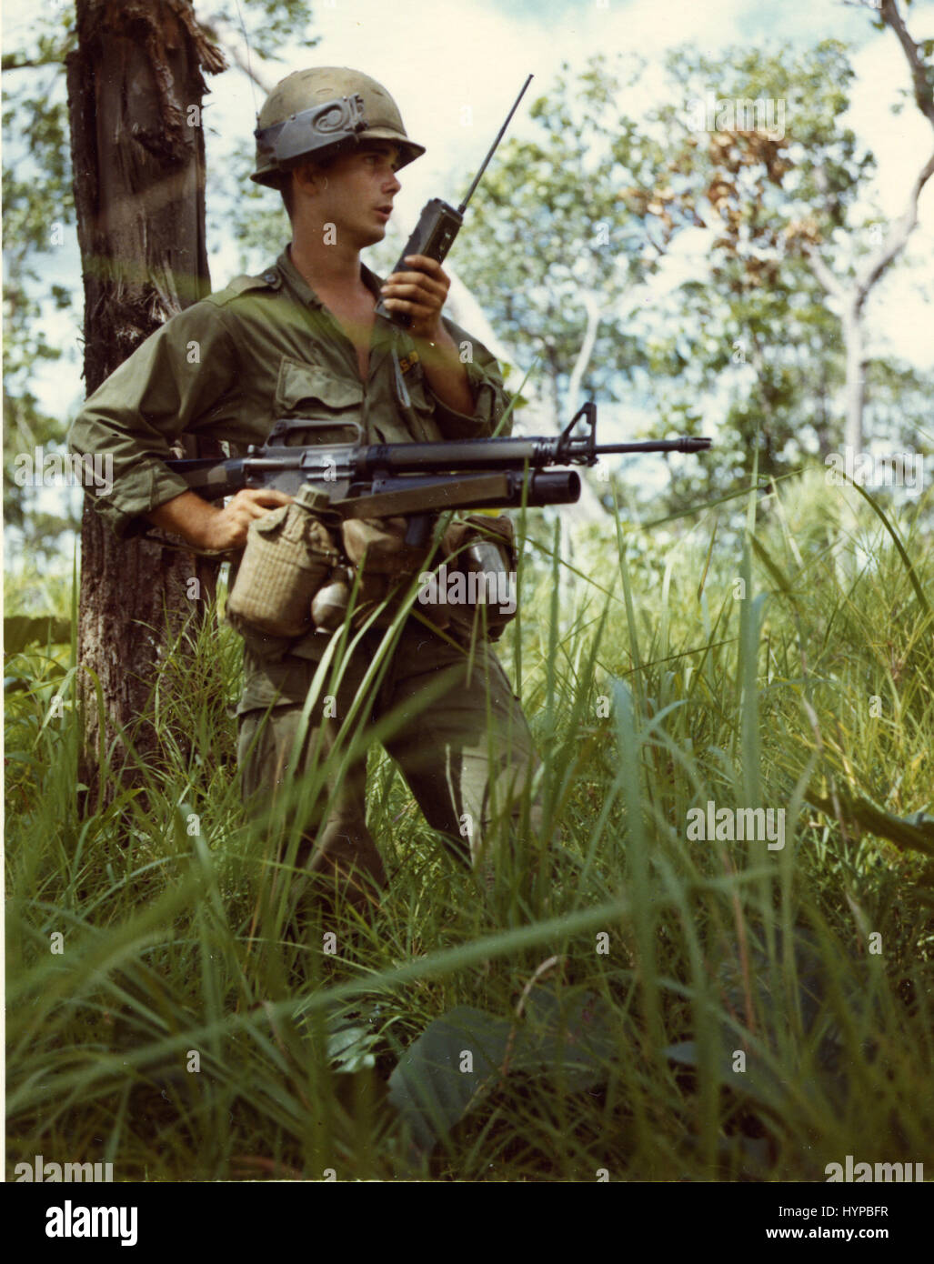 Soldat in Vietnam per Funk, 1967 Stockfoto