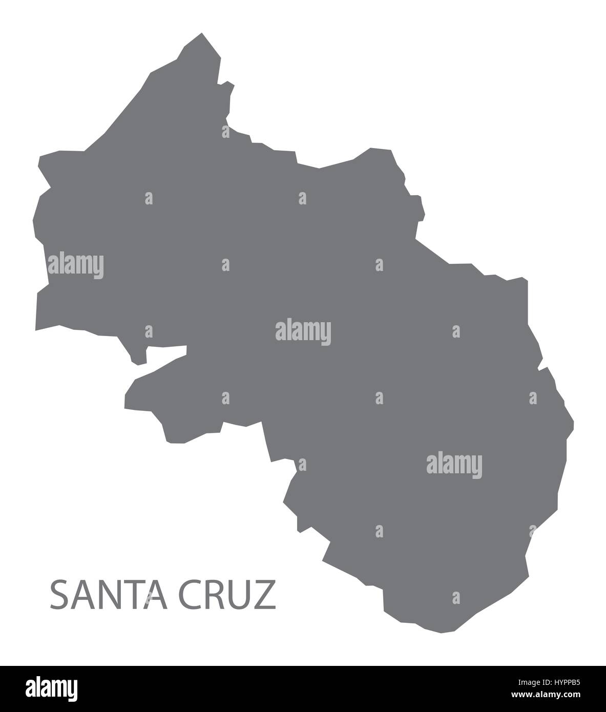 Santa Cruz Kap Verde Gemeinde Karte grau Abbildung silhouette Stock