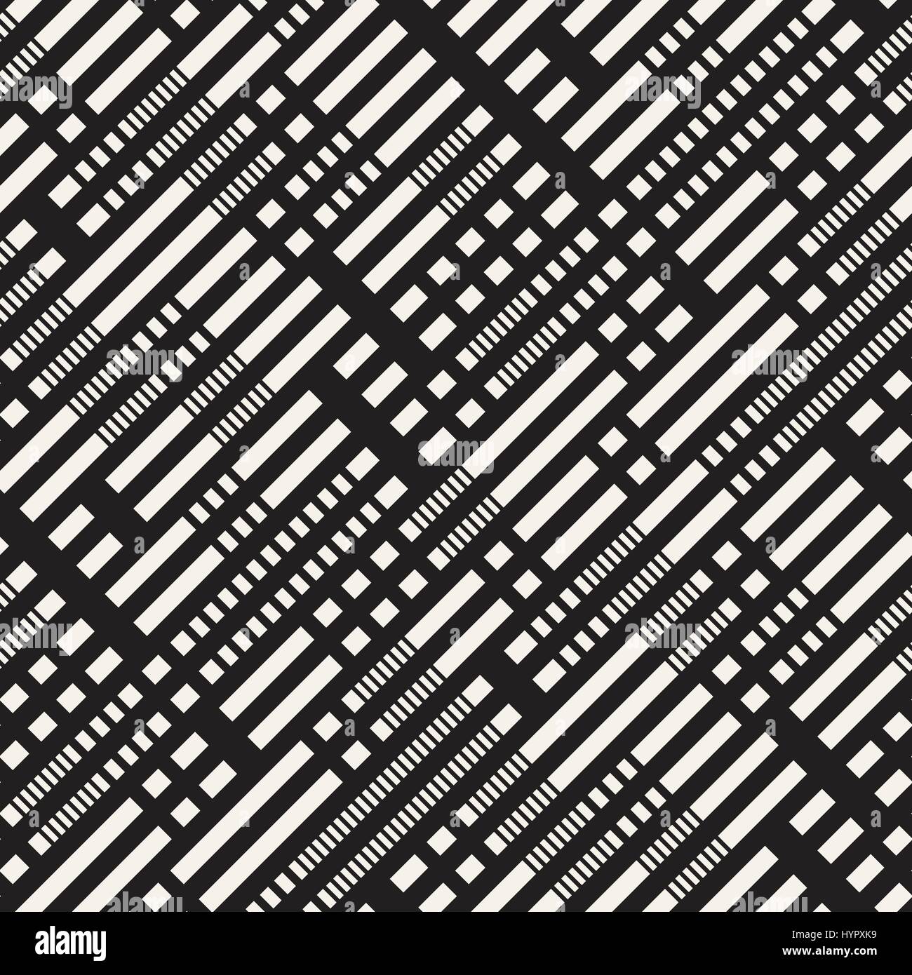 Schwarz / weiß unregelmäßige gestrichelt Muster. Abstraktes Vektor nahtlose Hintergrund Stock Vektor