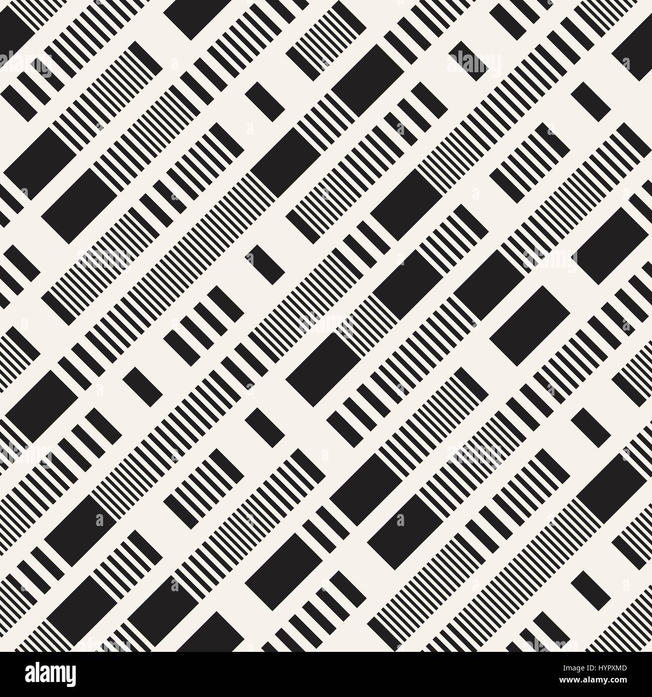 Schwarz / weiß unregelmäßige gestrichelt Muster. Abstraktes Vektor nahtlose Hintergrund Stock Vektor
