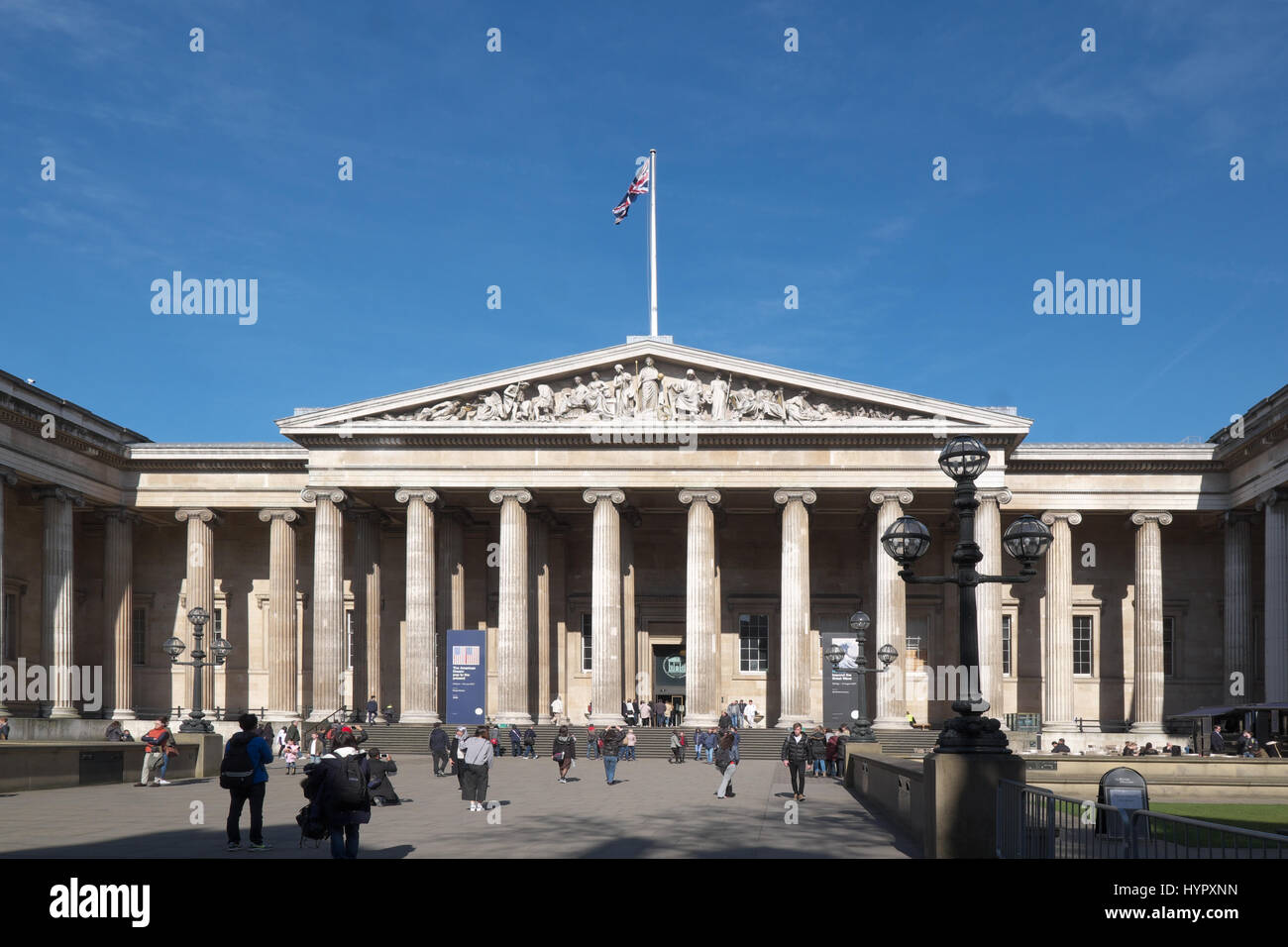 Fassade des British Museum london Stockfoto