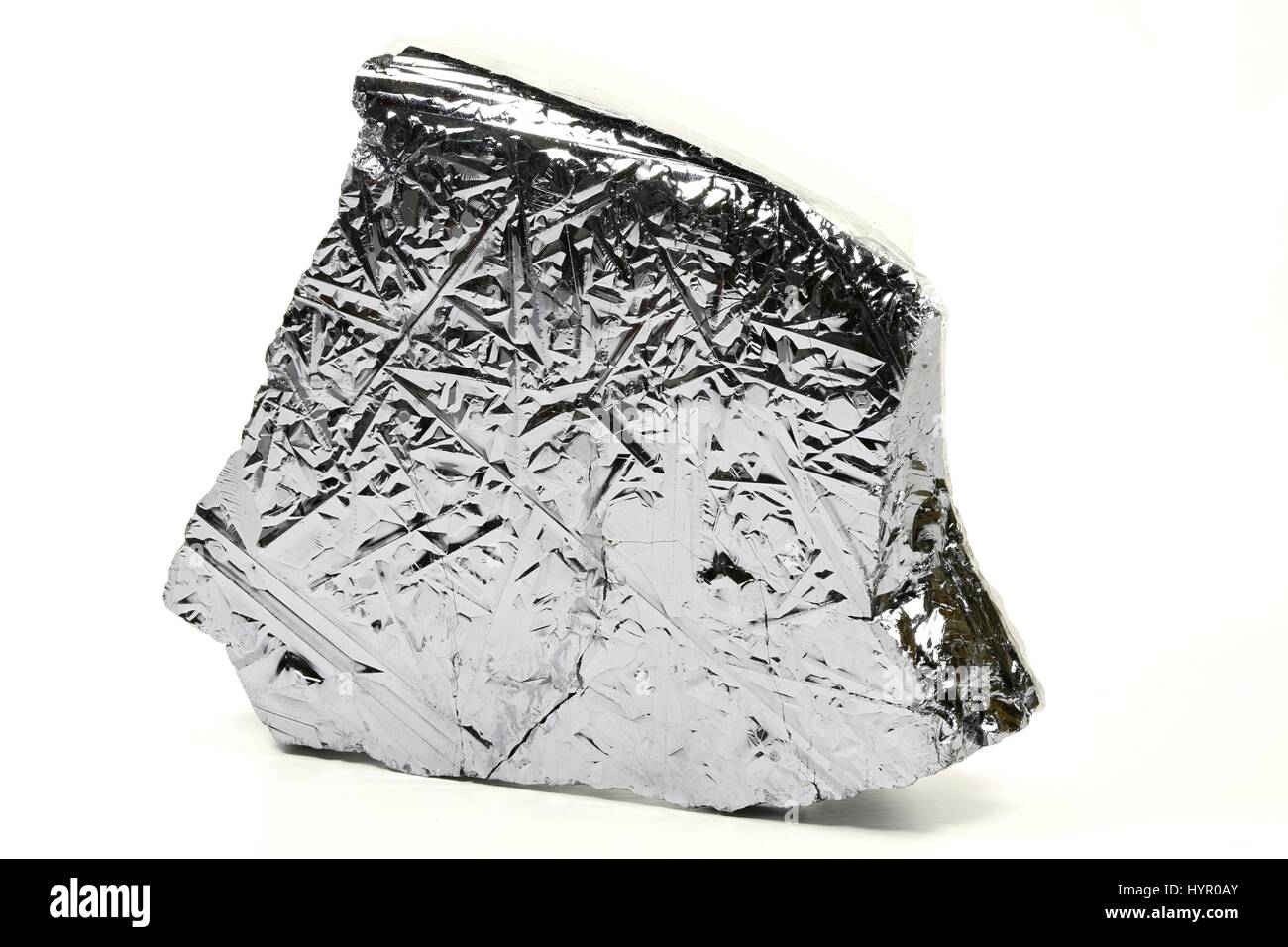hochreinem polykristallinem Silizium aus Freiberg / Deutschland isoliert auf weißem Hintergrund Stockfoto