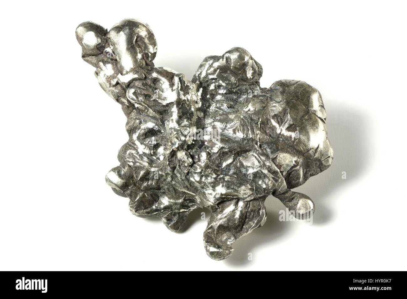 Silber Nugget isoliert auf weißem Hintergrund Stockfotografie - Alamy