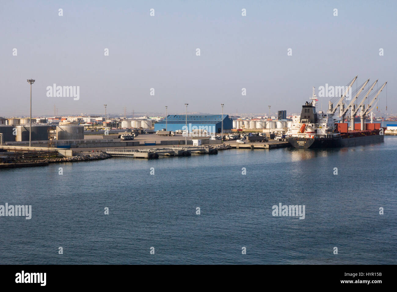 Der Industriehafen von Tunis, Tunesien. Stockfoto
