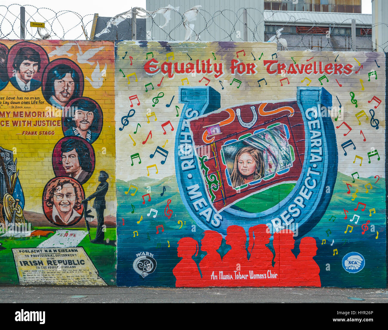 Wandgemälde in Belfast in der Nähe von Wasserfällen und Shankill Road, Nordirland Stockfoto