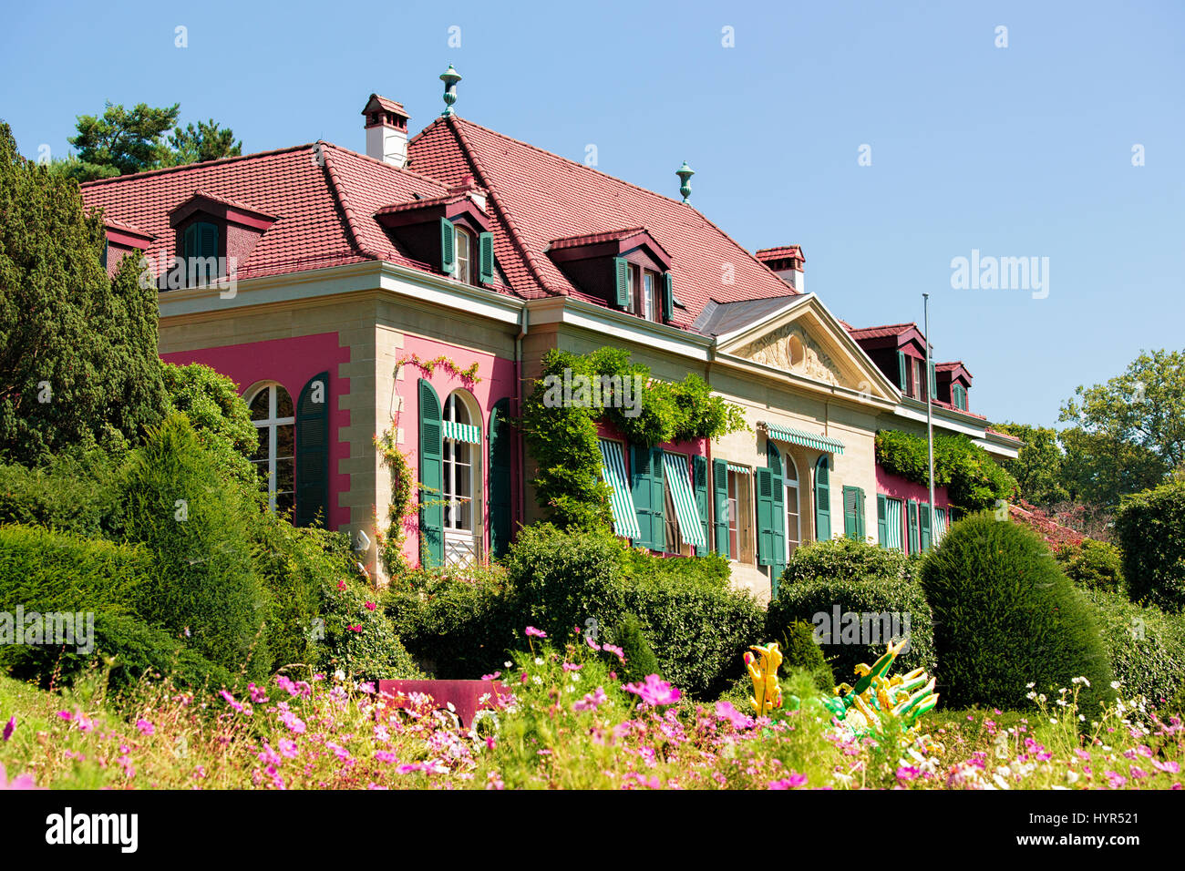 Olympisches Museum, die Gebäude im Park, Ouchy, Lausanne, Schweiz Stockfoto