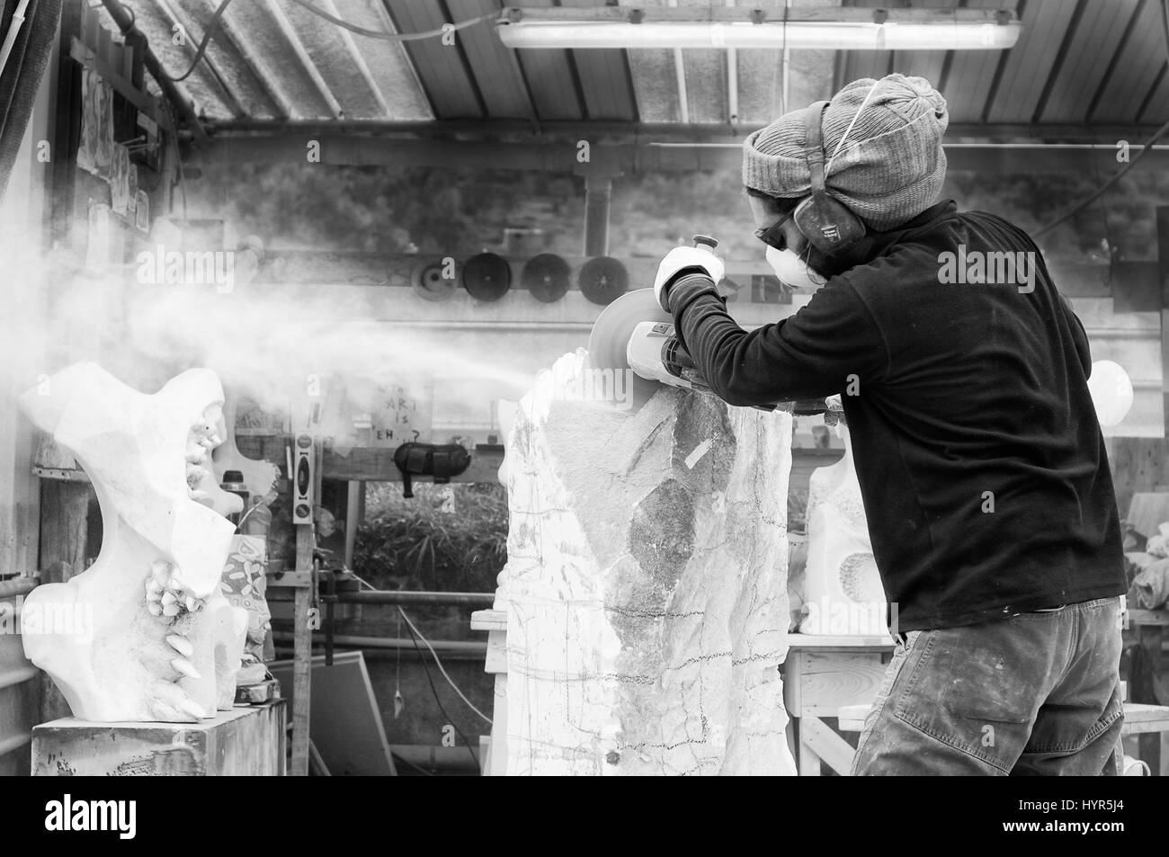 Herstellung einer Skulptur in Pietrasanta (Italien) Stockfoto