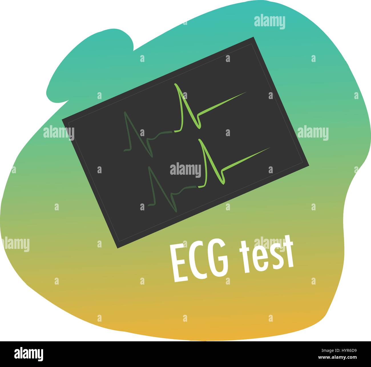 Grüner Hintergrund-Vektor-Illustration eines EKG-Tests Stock Vektor
