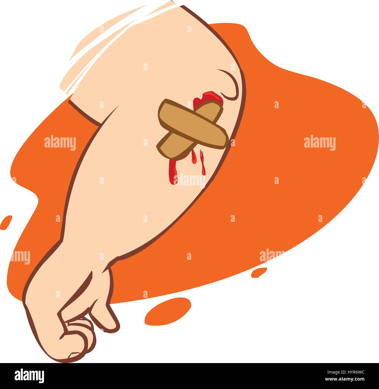 orangem Hintergrund-Vektor-Illustration einer Arm-Band Stock Vektor