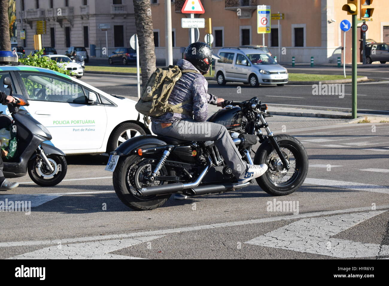 Atemberaubende Motorrad Palma De Mallorca, Spanien Stockfoto