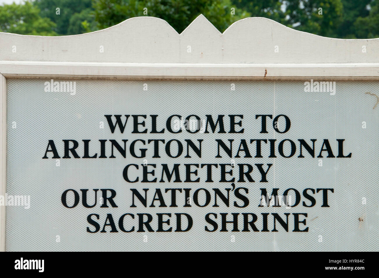 Ortseingangsschild, Nationalfriedhof Arlington, Virginia Stockfoto