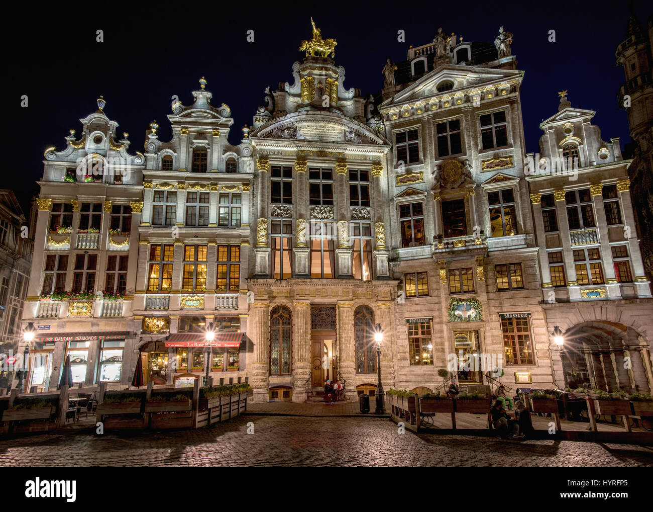 Zunfthäuser auf dem Grand Place oder Grote Markt, Brüssel, Belgien Stockfoto