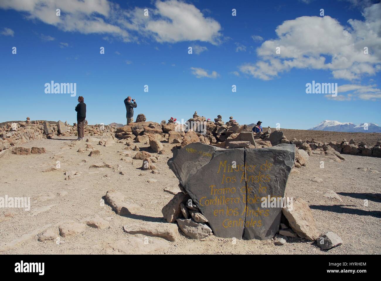 Peru, Mirador de Los Andes, Zeichen Stockfoto