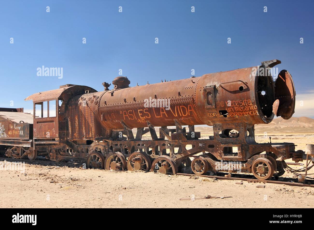 Bolivien, Uyuni-Bereich, der große Zug Friedhof, Eisenbahn Stockfoto