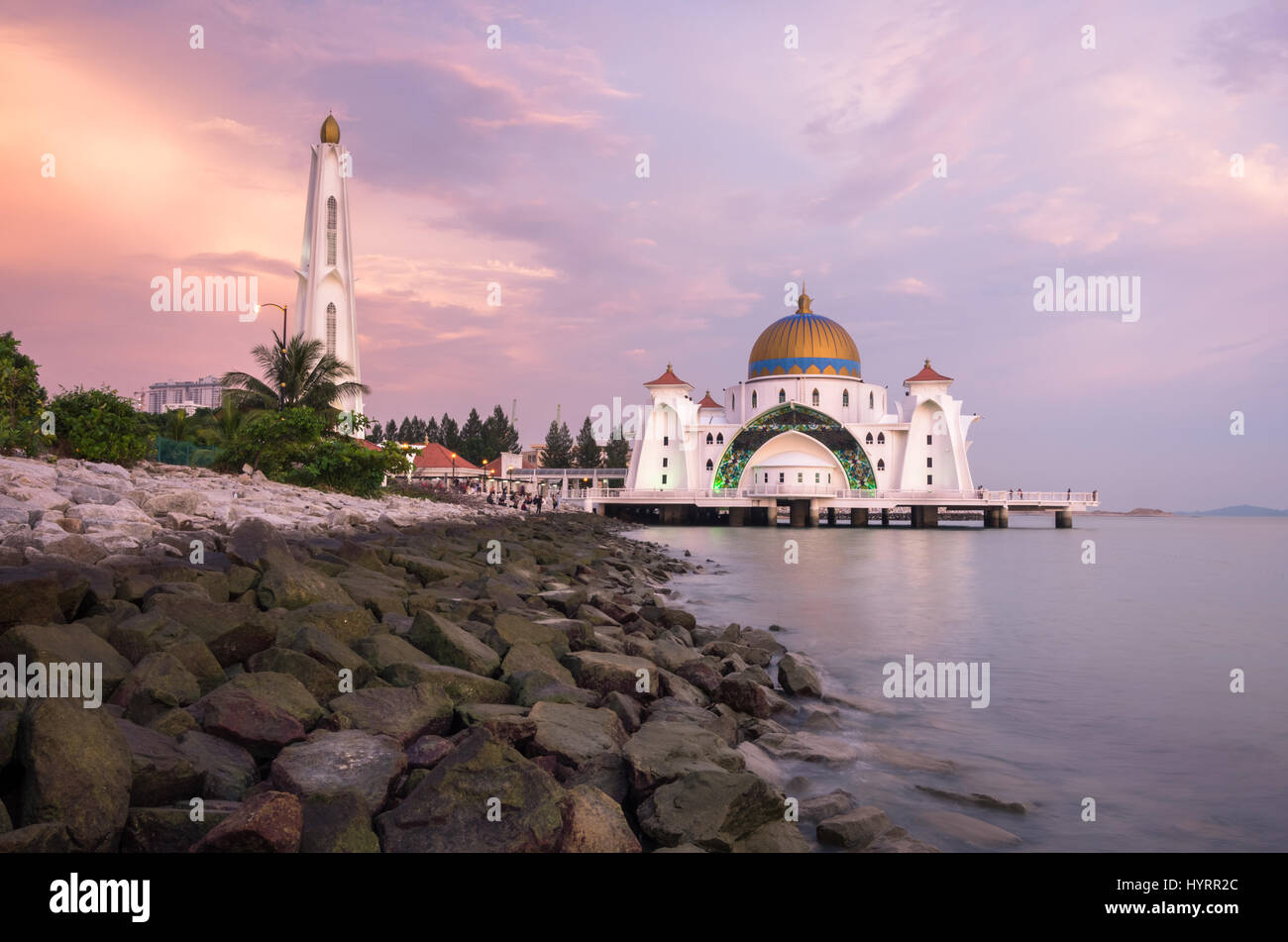 Melaka Straße-Moschee Stockfoto