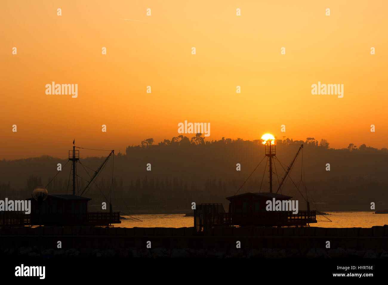 Hafen von Fano - Marche, Italien Stockfoto