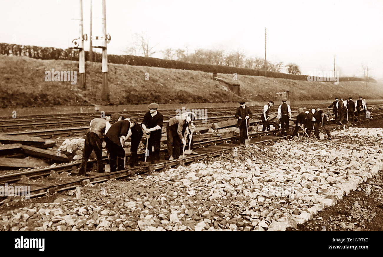 Eine Eisenbahn Spur Wartung Bande - 1900 Stockfoto