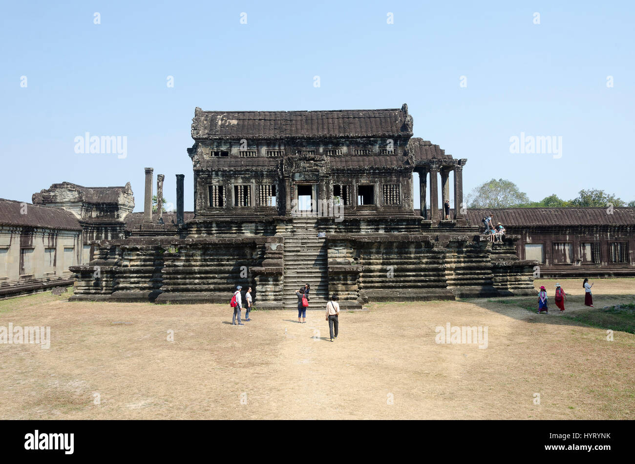 Bibliotheksgebäude, Angkor Wat, Siem Reap, Kambodscha Stockfoto