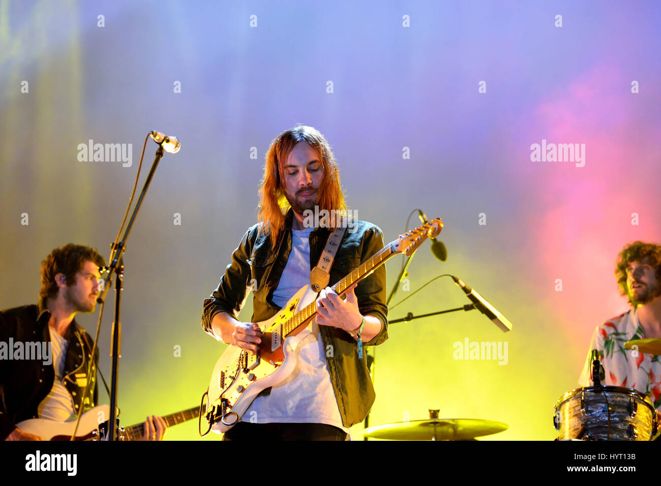 BARCELONA - JUN 2: Tame Impala (psychedelische Band) führen in Konzert im Primavera Sound Festival 2016 auf 2. Juni 2016 in Barcelona, Spanien. Stockfoto