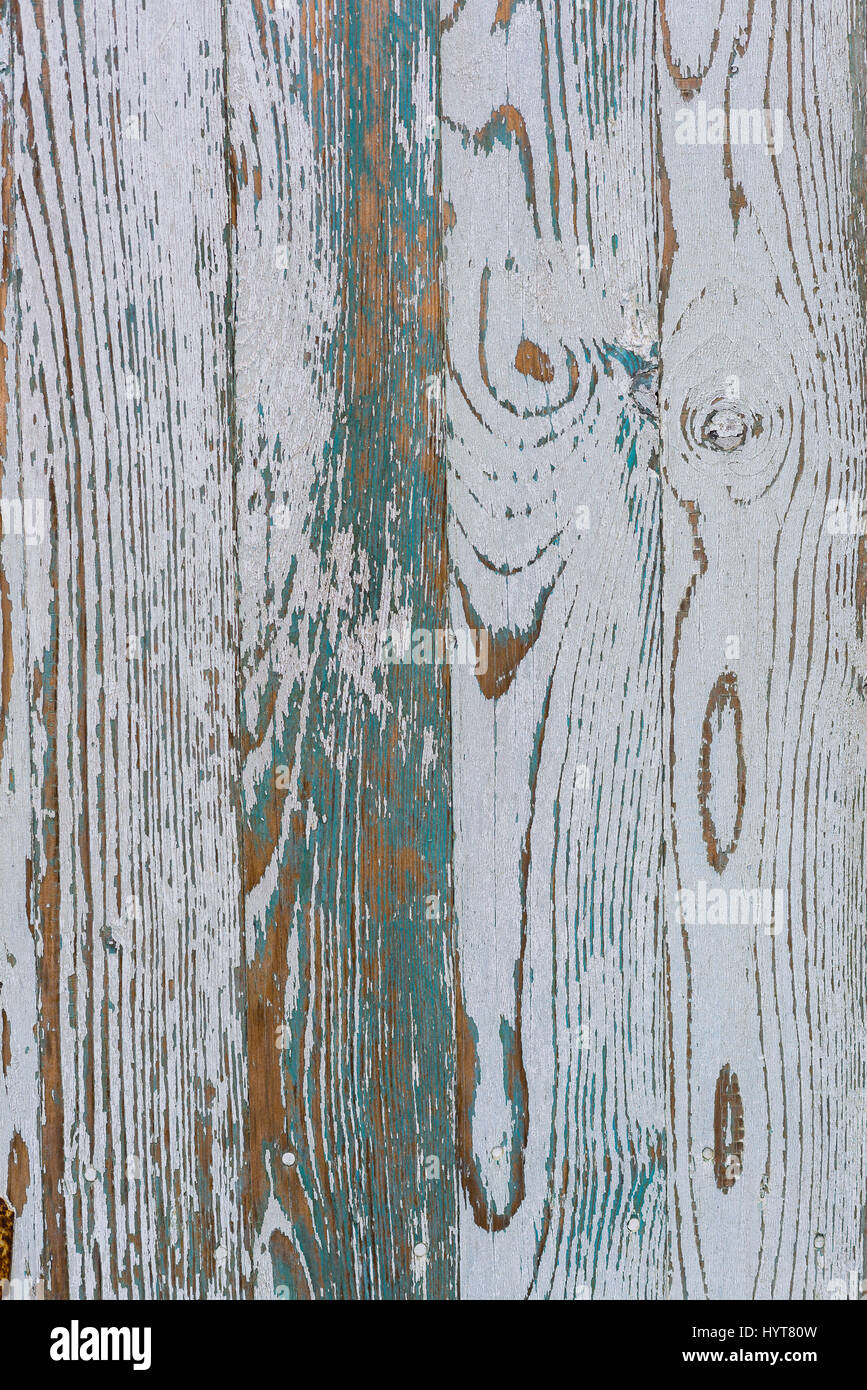 Holzstruktur und Spuren der Malerei in Cabanas am Strand Stockfoto